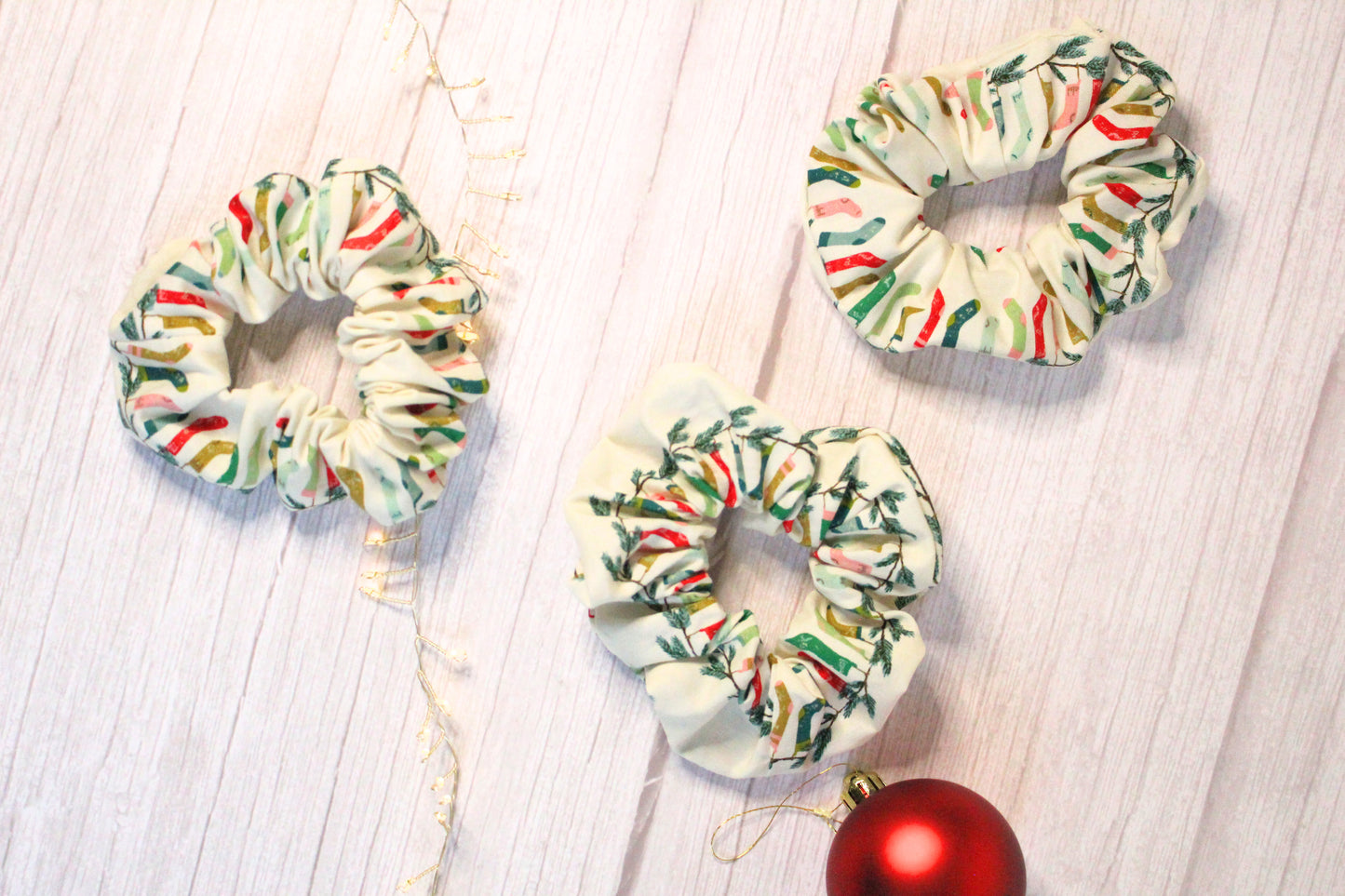 Cosy Christmas Stocking Pattern Scrunchie