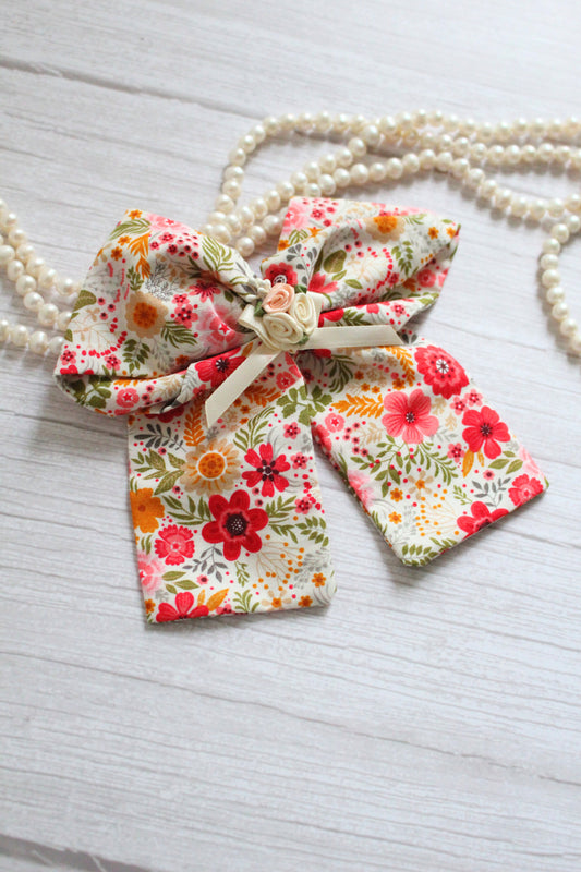 Colourful Floral Hair Bow for Girls