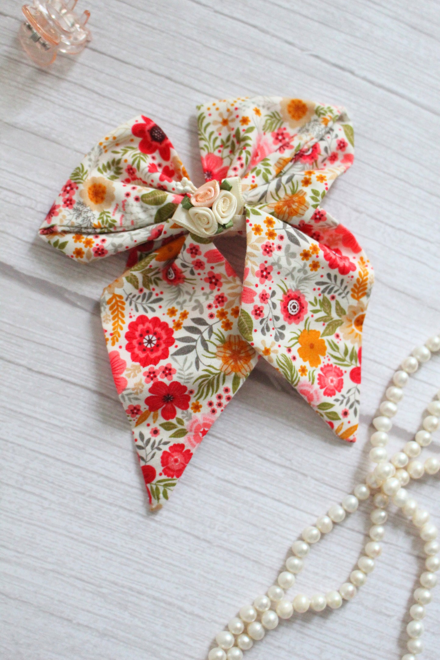 Colourful Floral Hair Bow