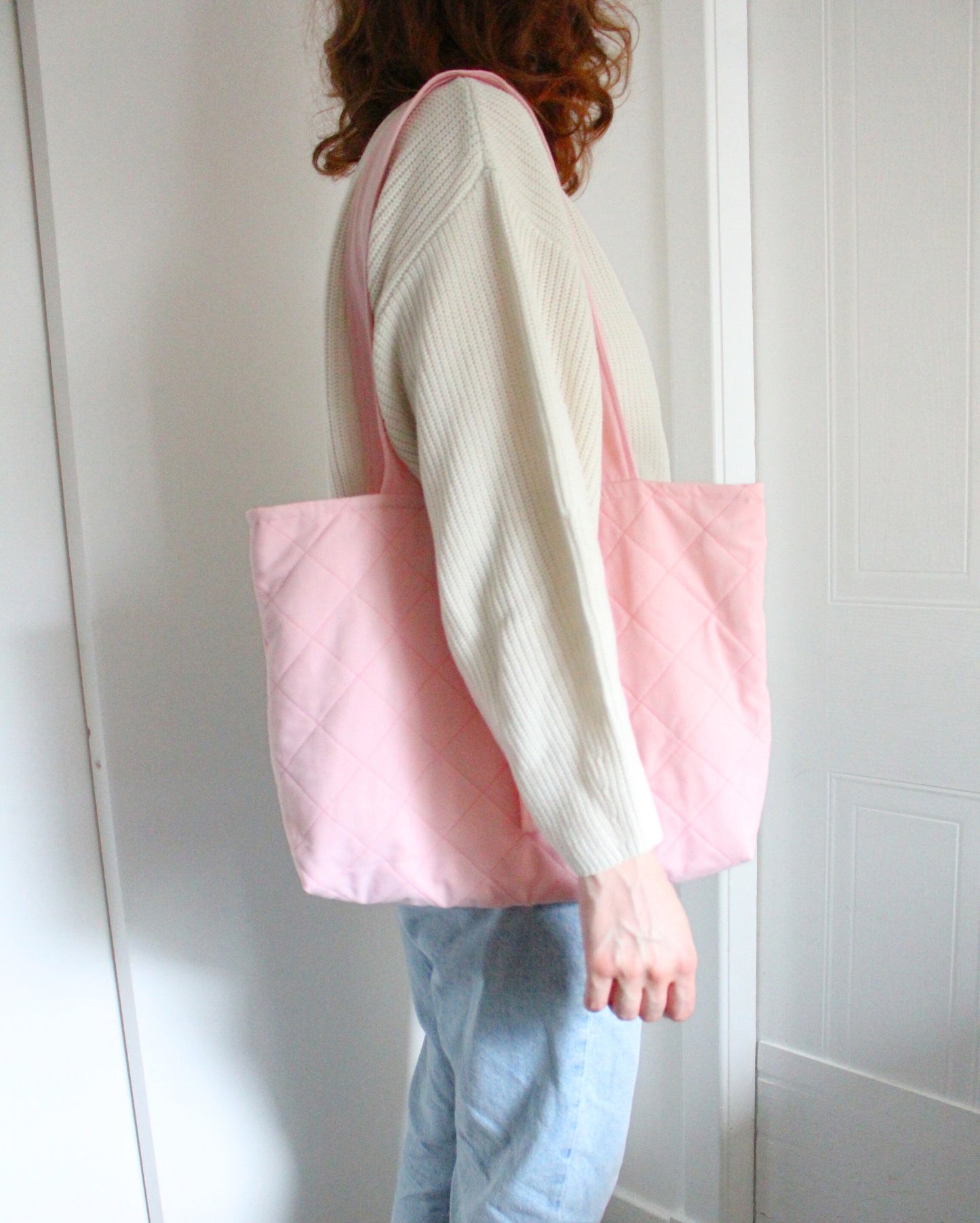Martha Tote Bag - Quilted Pink
