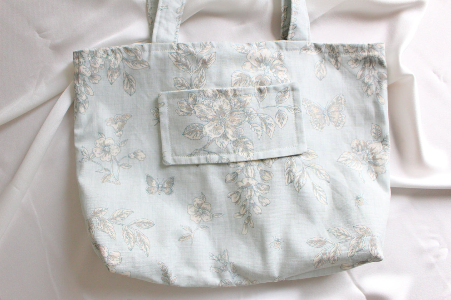 Martha Tote Bag - Blue Floral Canvas