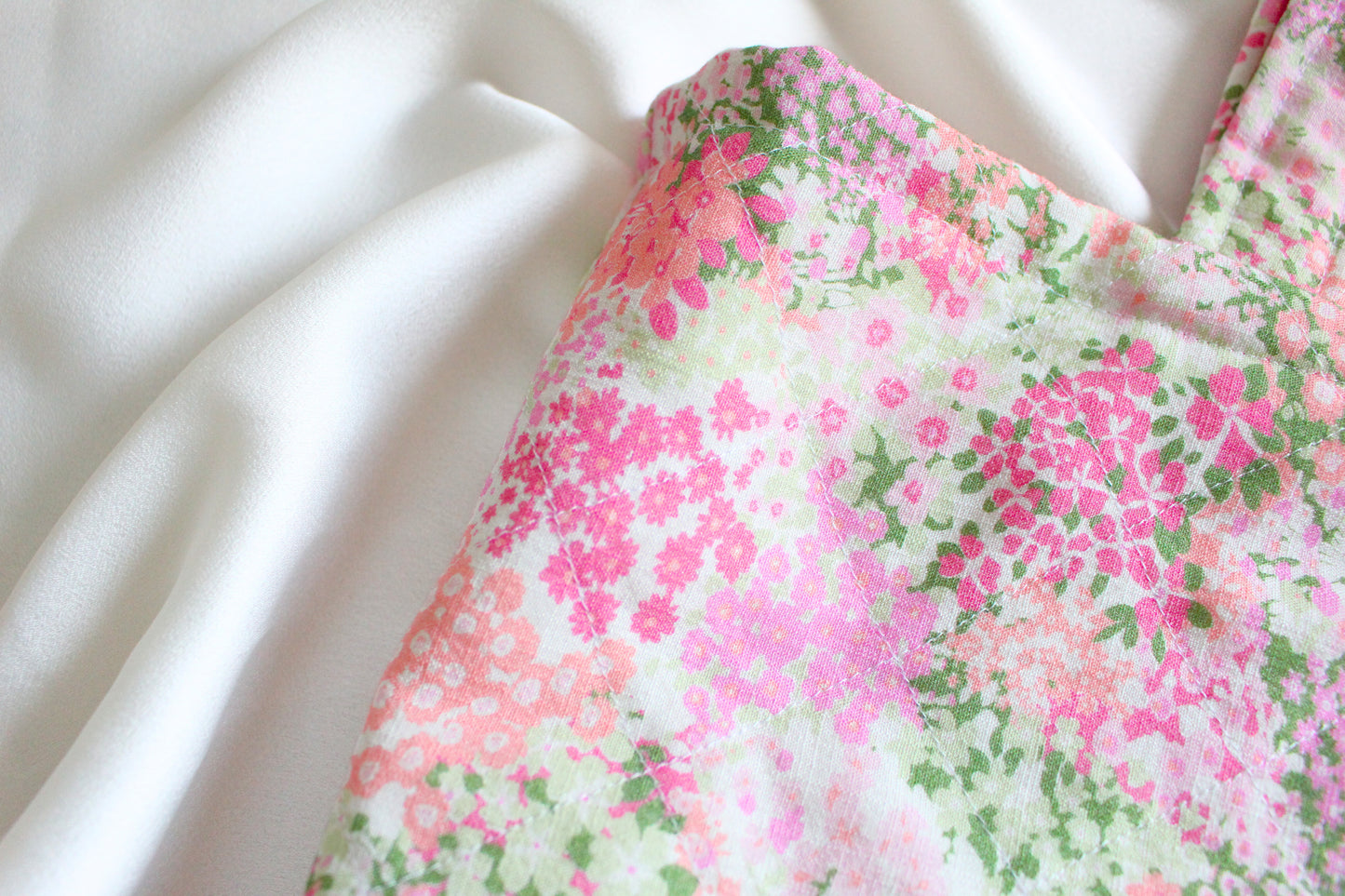 Martha Tote Bag - Pink Floral Quilted