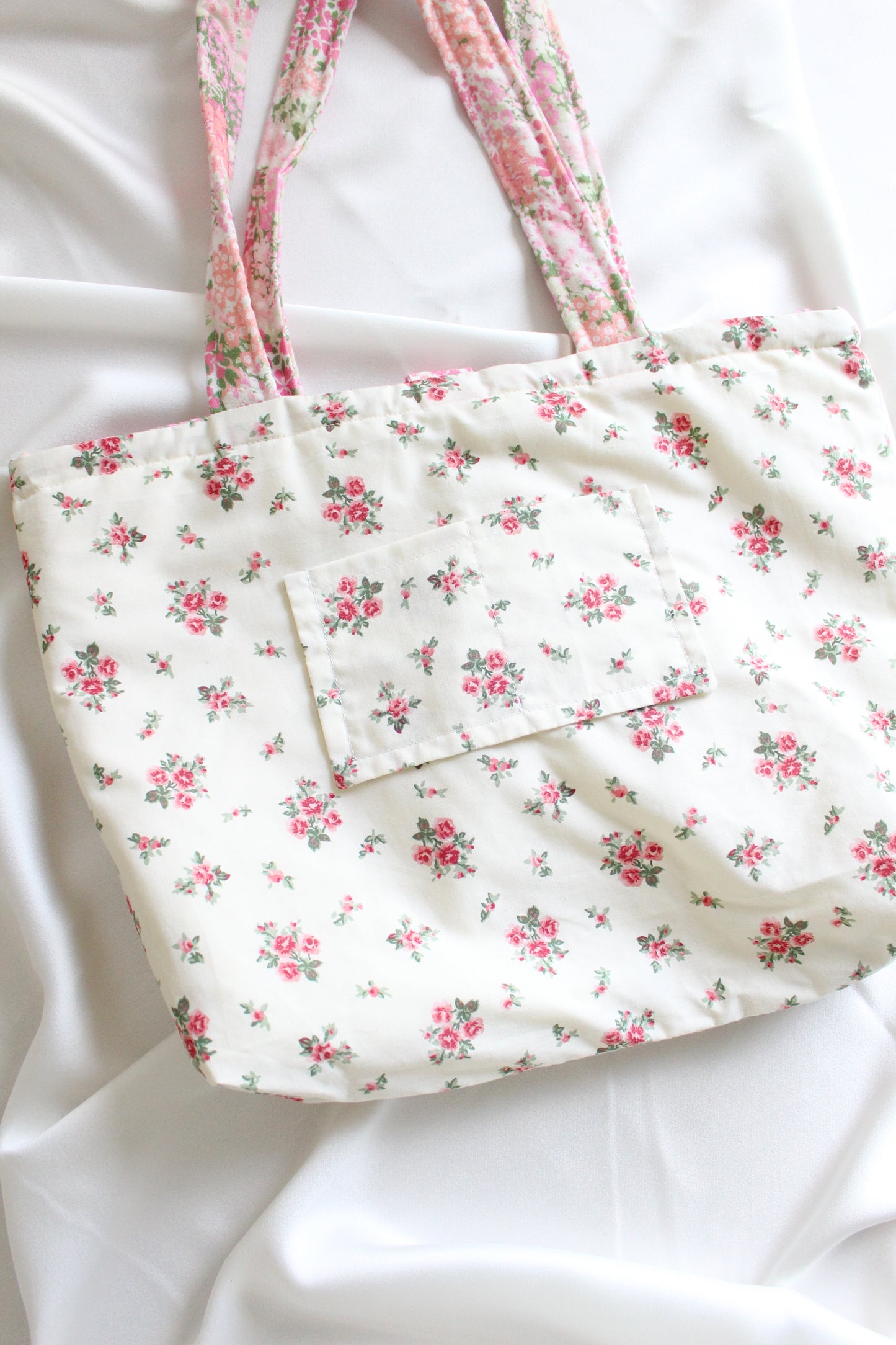 Martha Tote Bag - Pink Floral Quilted