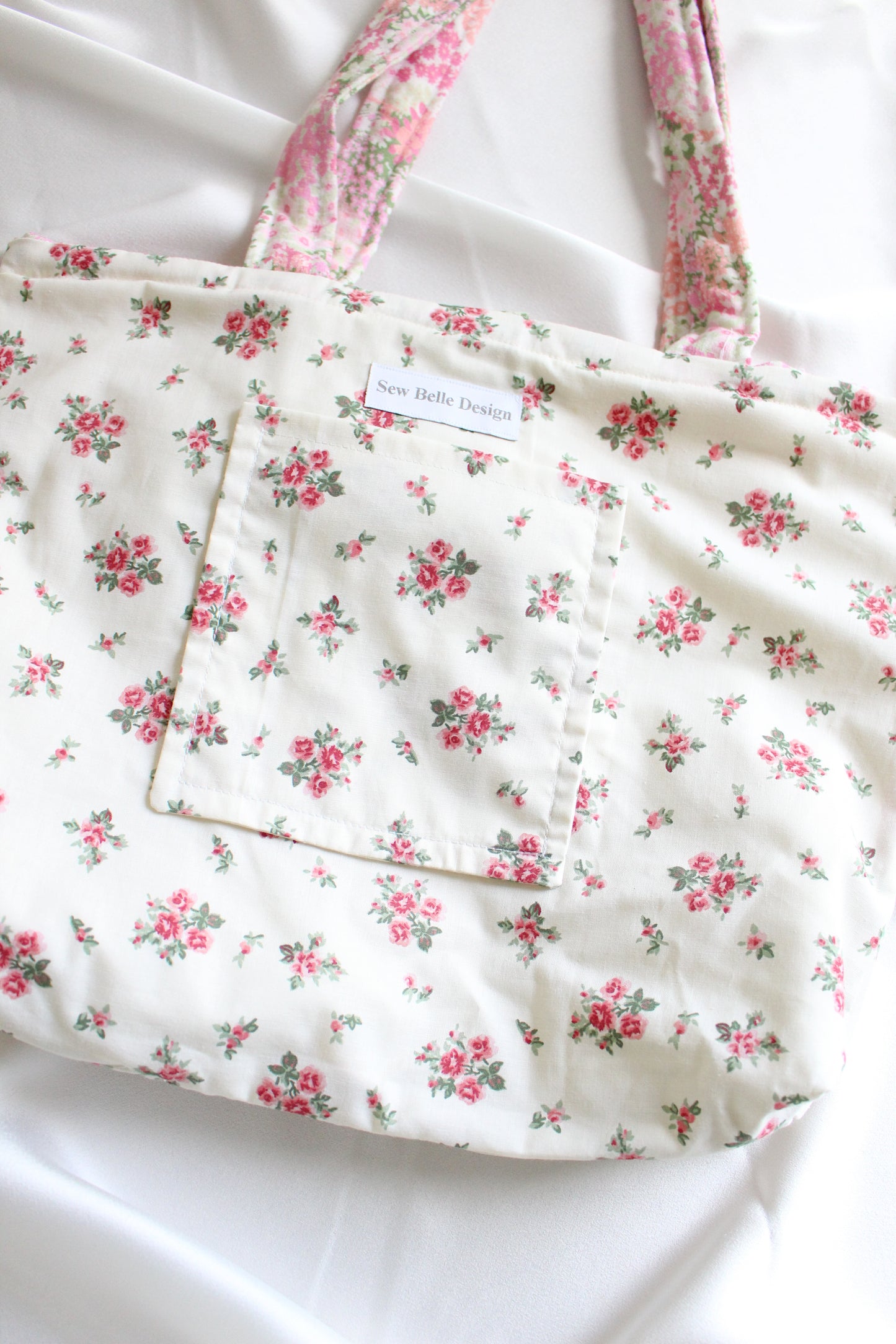 Martha Tote Bag - Pink Floral Quilted