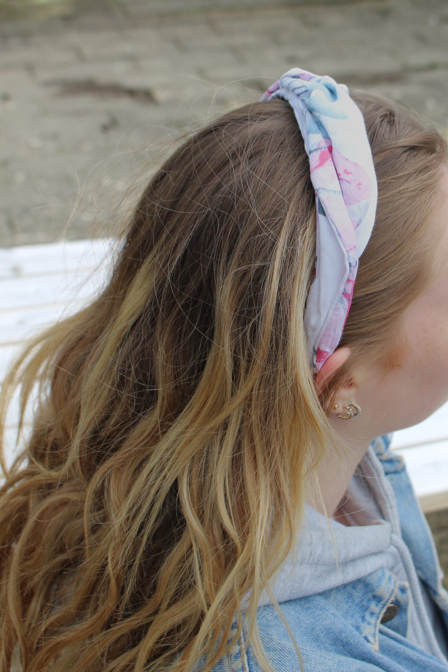 Noa Hairband - Pastel Watercolour Fabric Twist Hairband