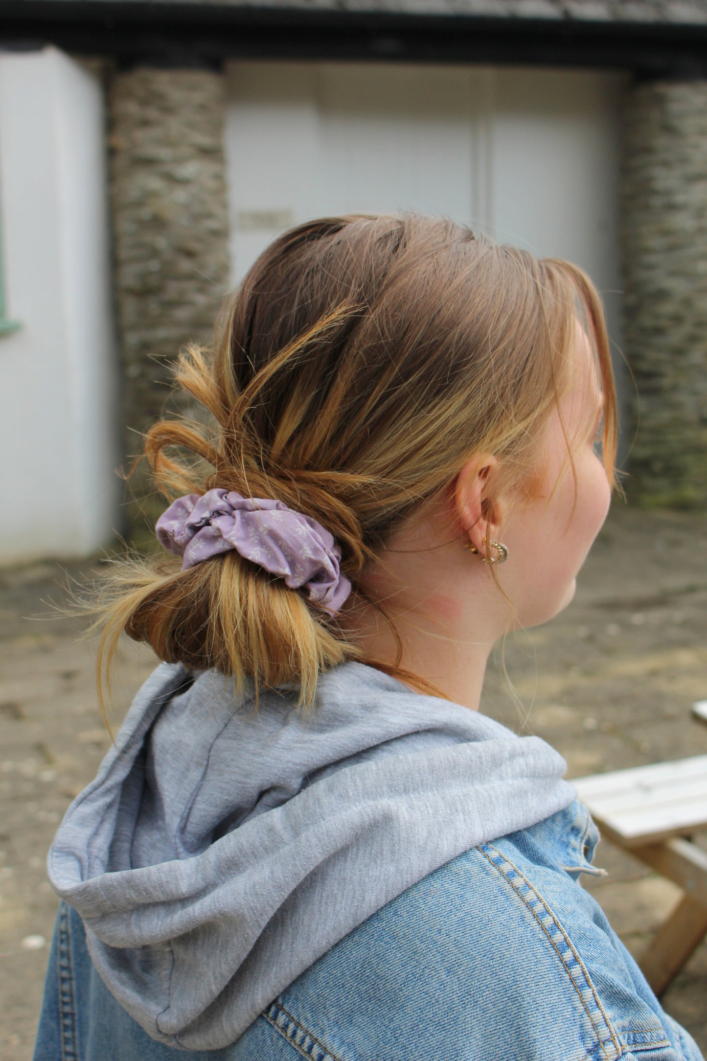 Lilac Liberty Floral Fabric Hair Scrunchie