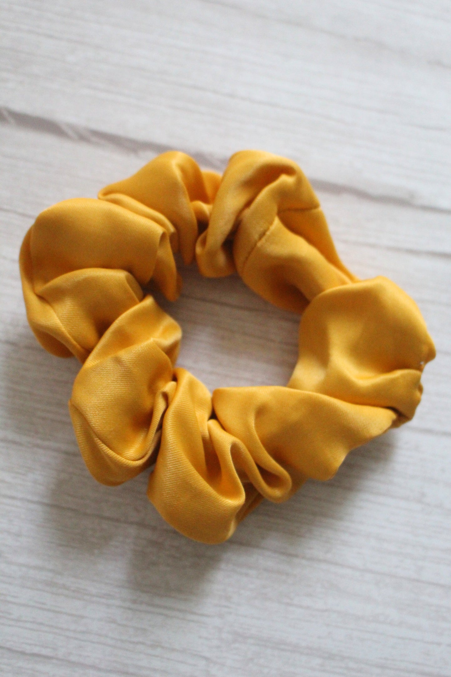 Yellow Satin Hair Scrunchie