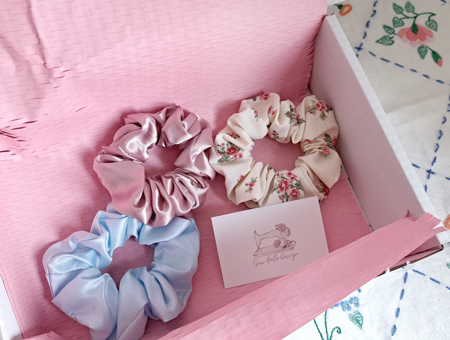 Scrunchie Gift Box - Set of Three Scrunchies - Customisable