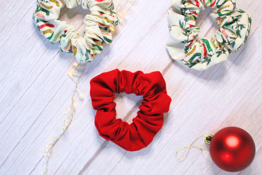 Cosy Christmas Red Scrunchie