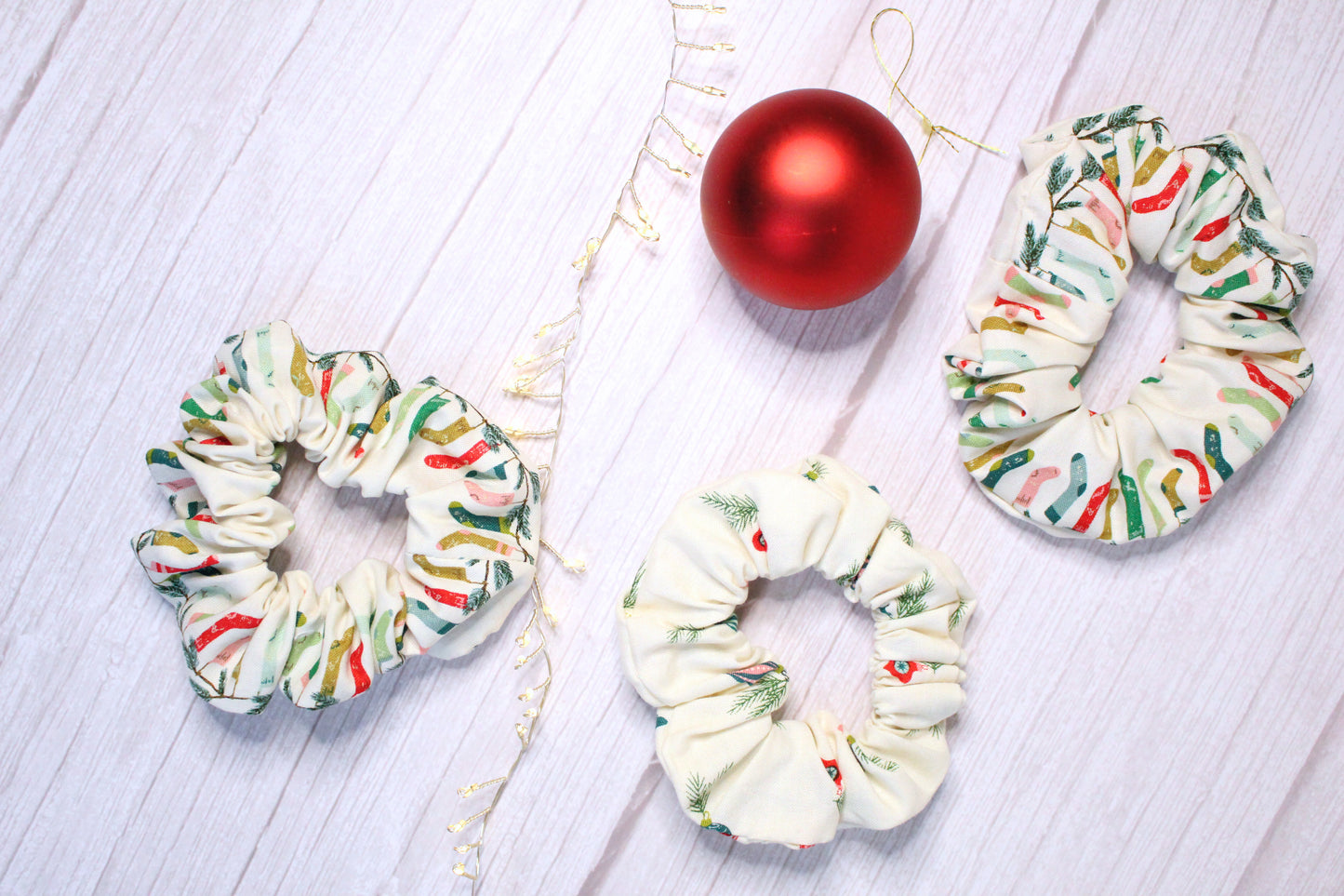 Cosy Christmas Stocking Pattern Scrunchie