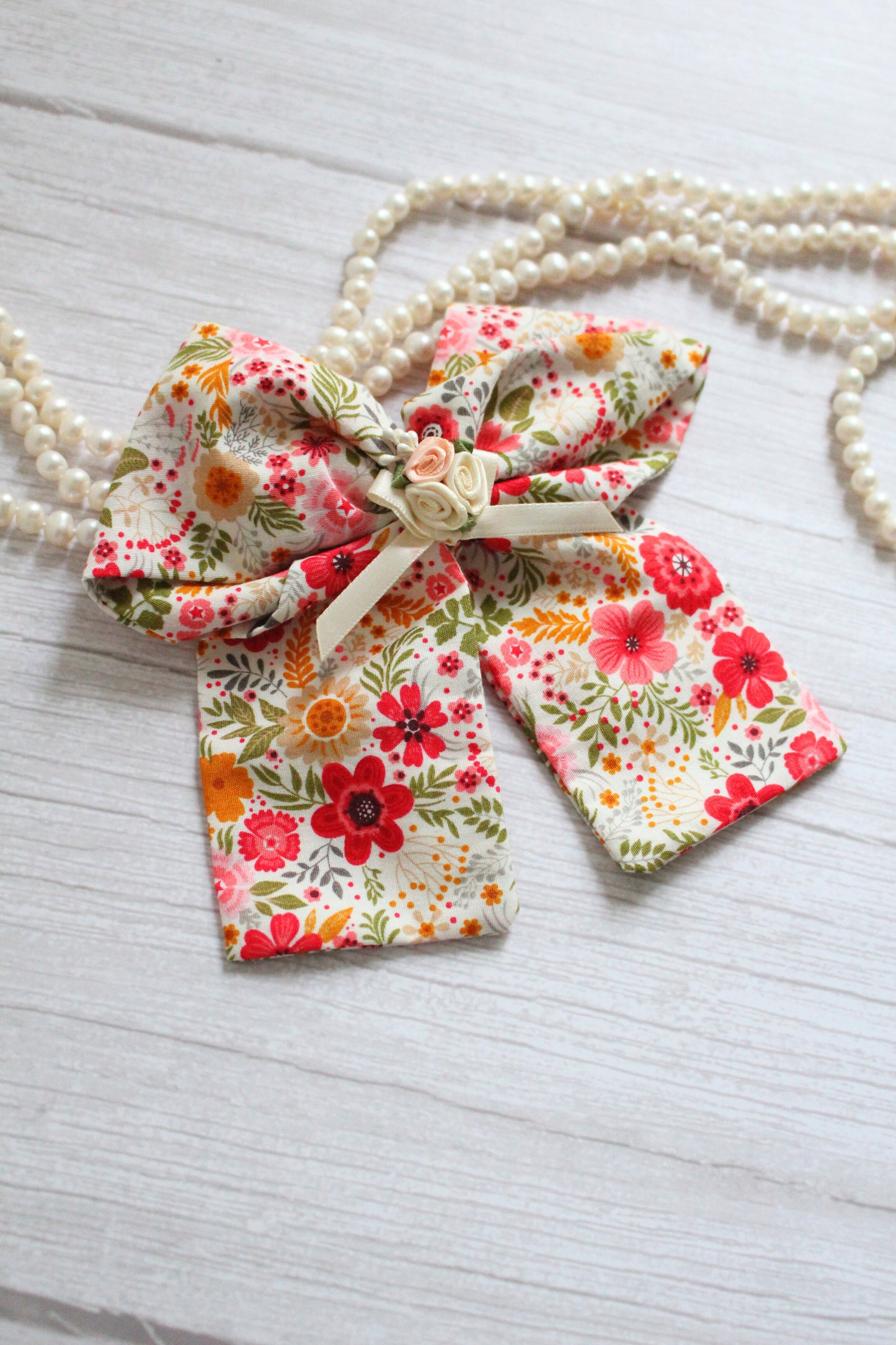 Colourful Floral Hair Bow for Girls
