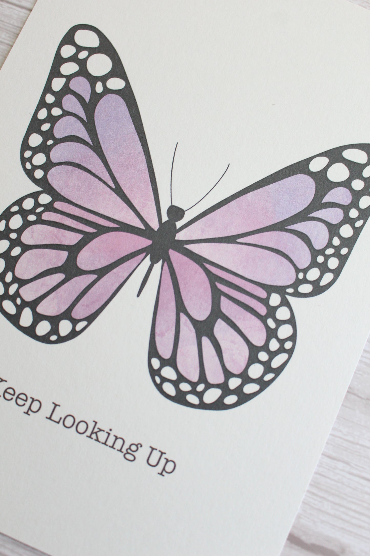 Keep Looking Up - A5 Watercolour Butterfly Print