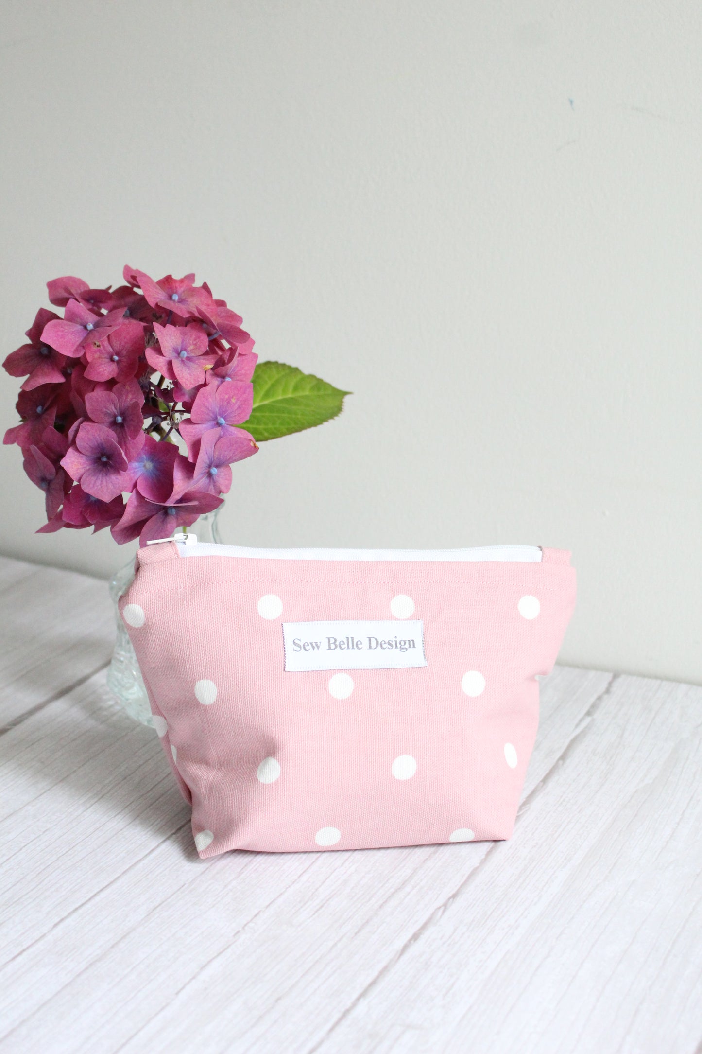 Anita Zip Bag - Pink Polka Dot