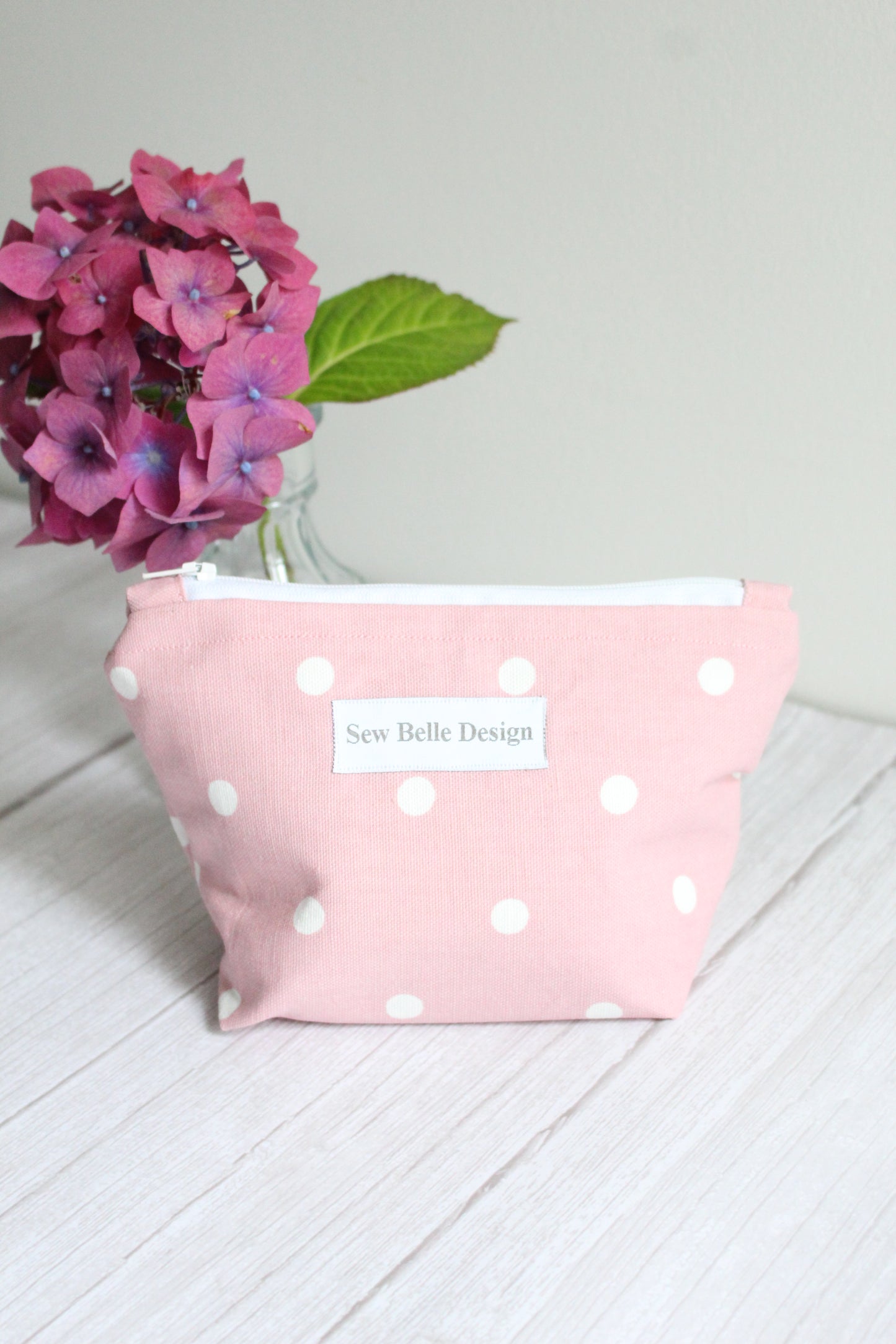 Anita Zip Bag - Pink Polka Dot