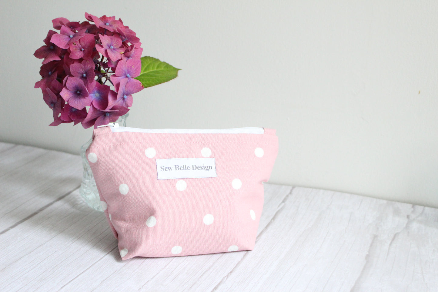 Anita Zip Bag - Pink Polka Dot