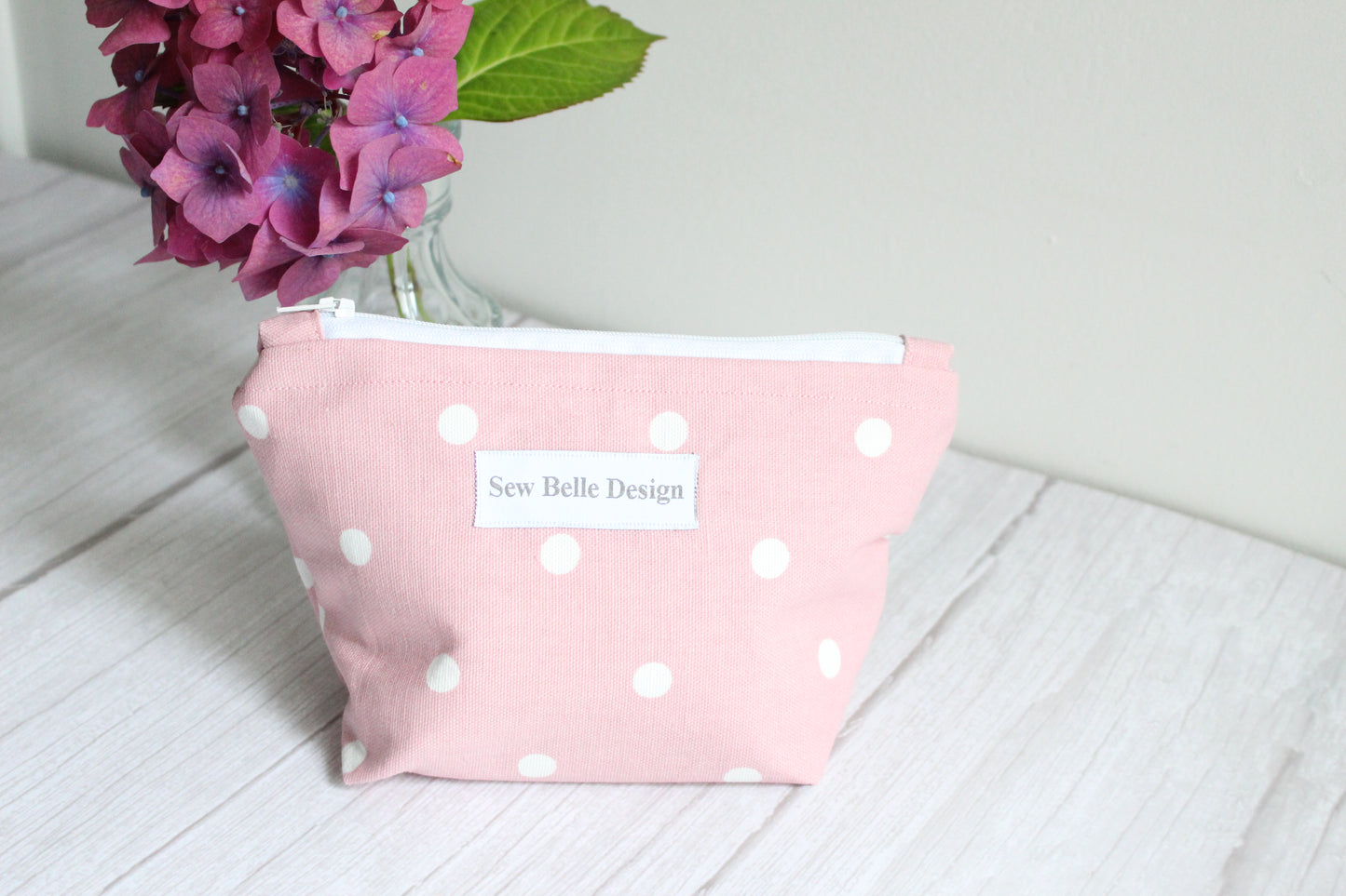 Anita Zip Bag - Pink Polka Dot