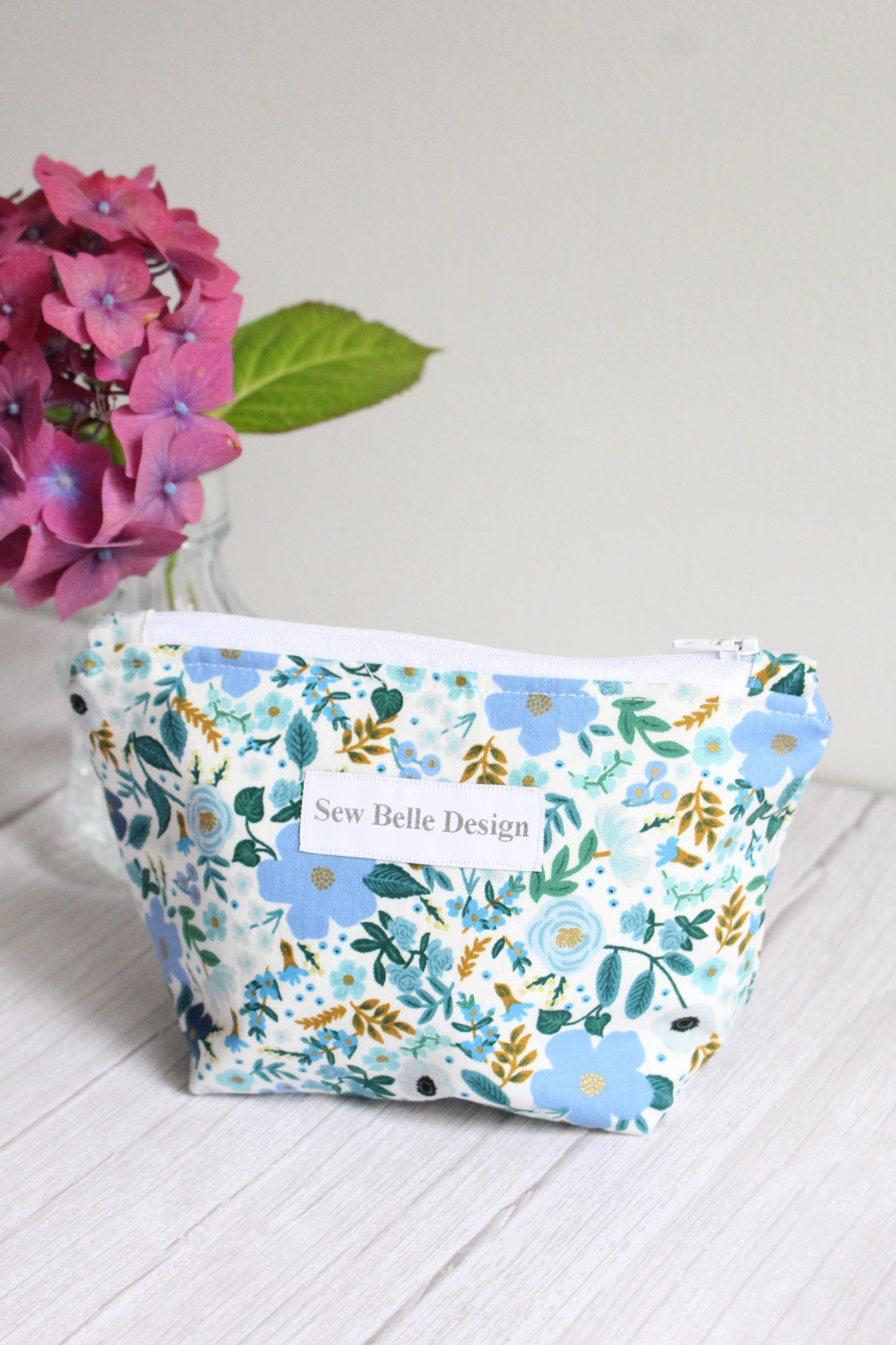 Anita Zip Bag - Blue Ditsy Floral