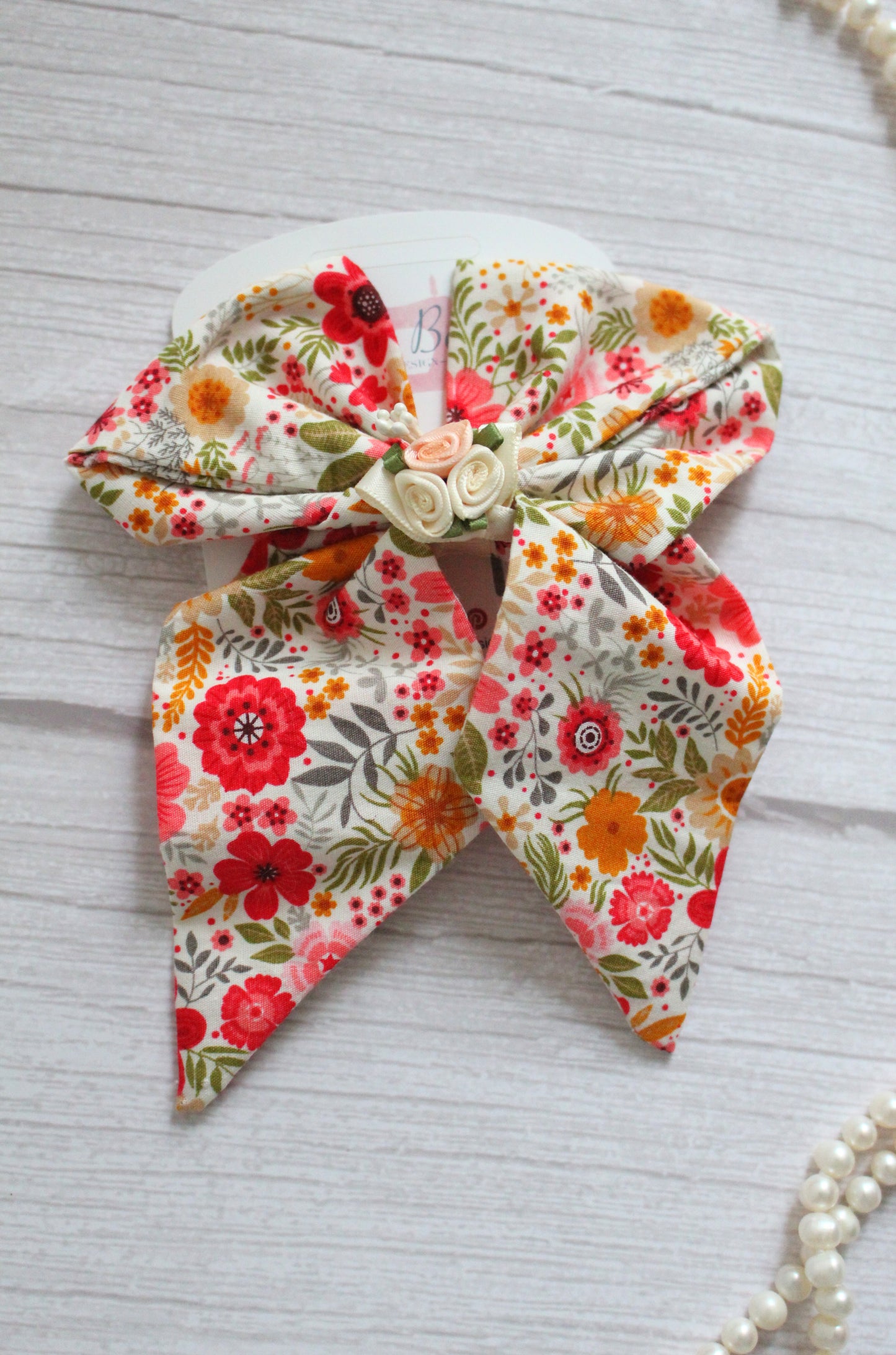 Colourful Floral Hair Bow