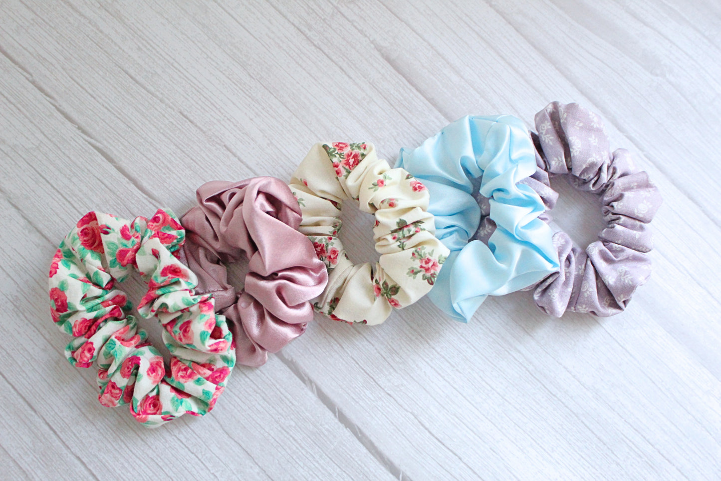 Pink Satin Hair Scrunchie