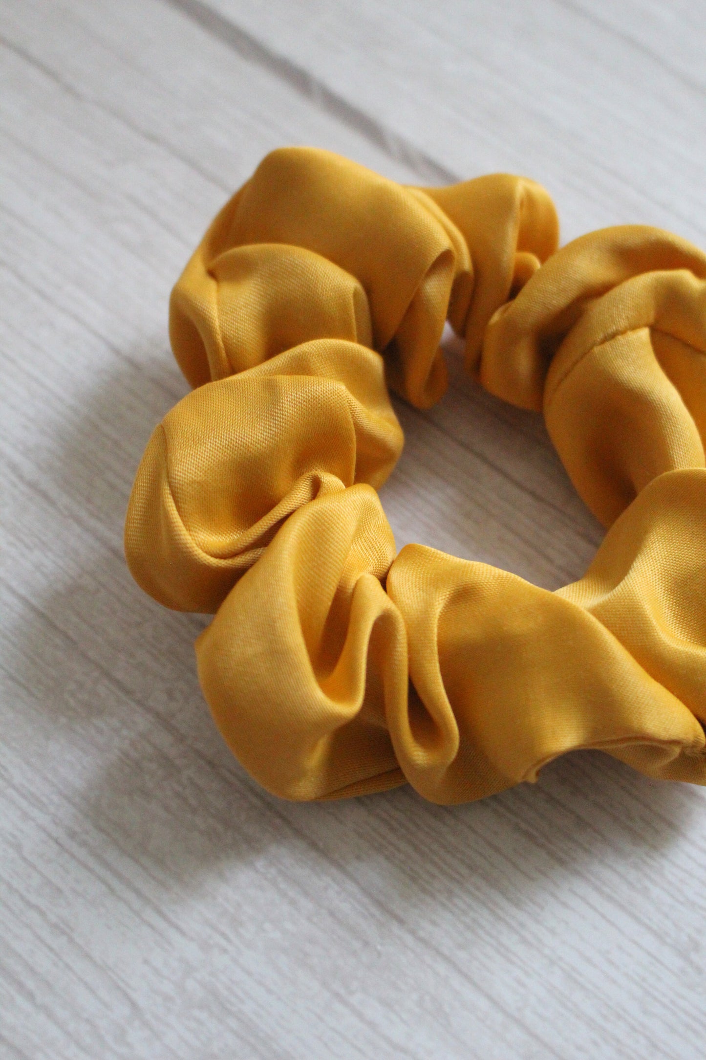 Yellow Satin Hair Scrunchie