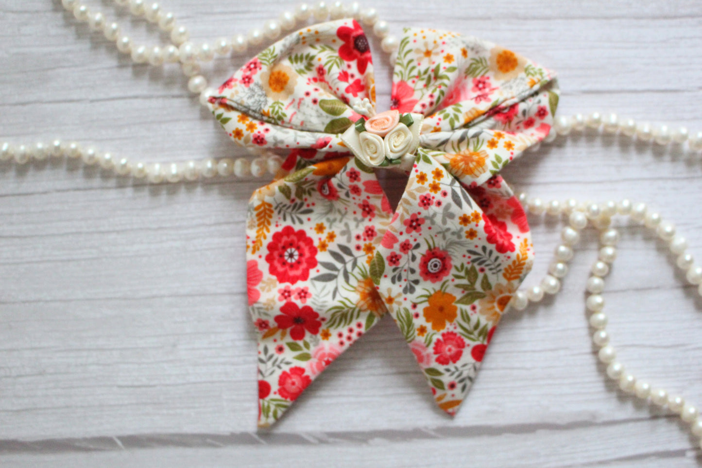 Colourful Floral Hair Bow