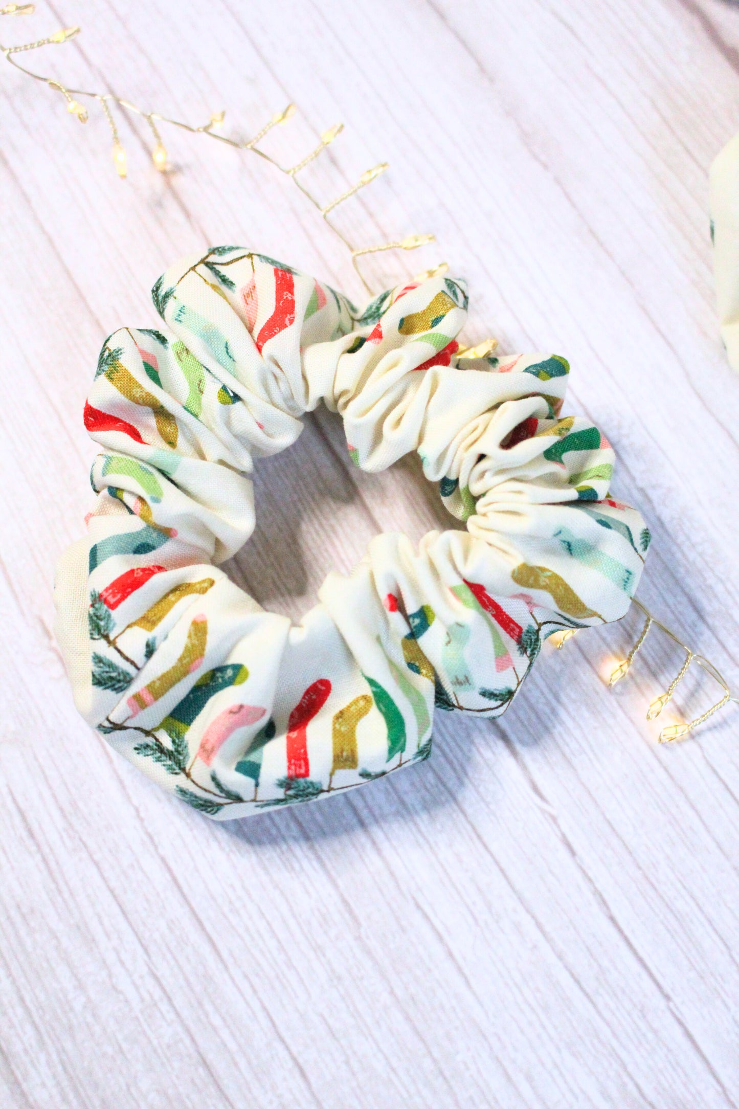 Cosy Christmas Stocking Pattern Scrunchie