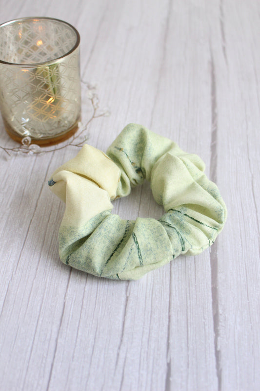 Sage & Cream Fabric Hair Scrunchie