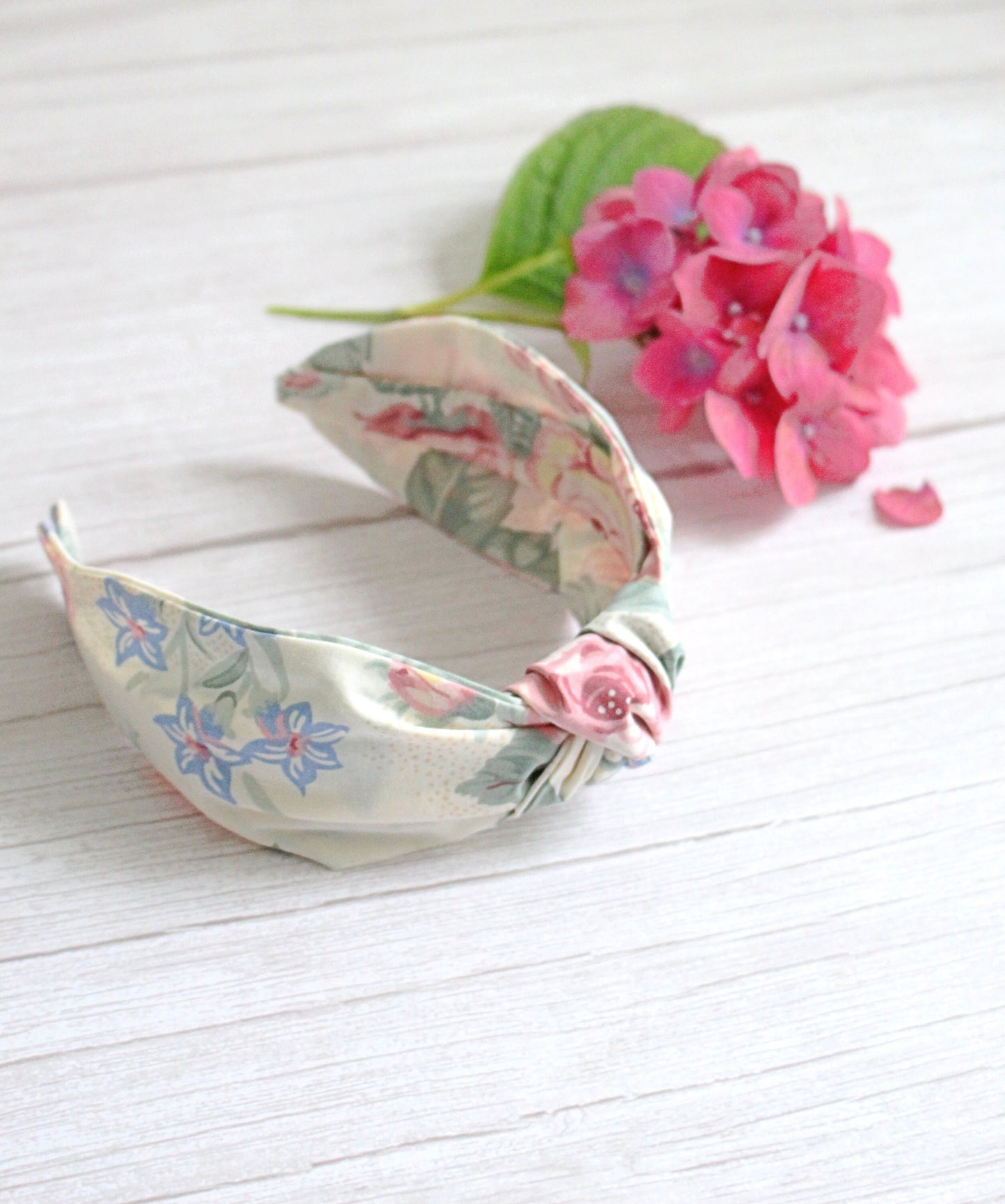 Candace Hairband - Vintage Floral Top Knot Hairband